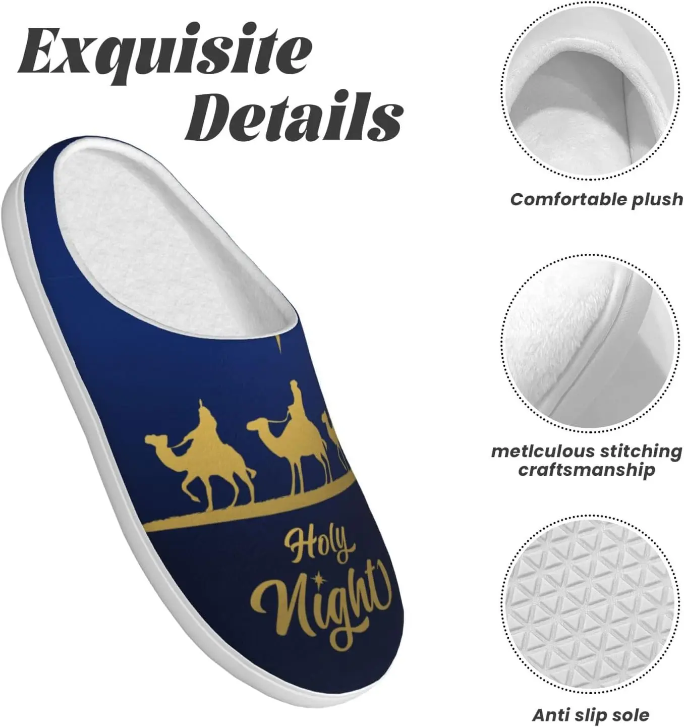 عيد الميلاد مشهد المهد المسيحي الكبار النعال القطنية المنزل أحذية الملاعب المغطاة #3