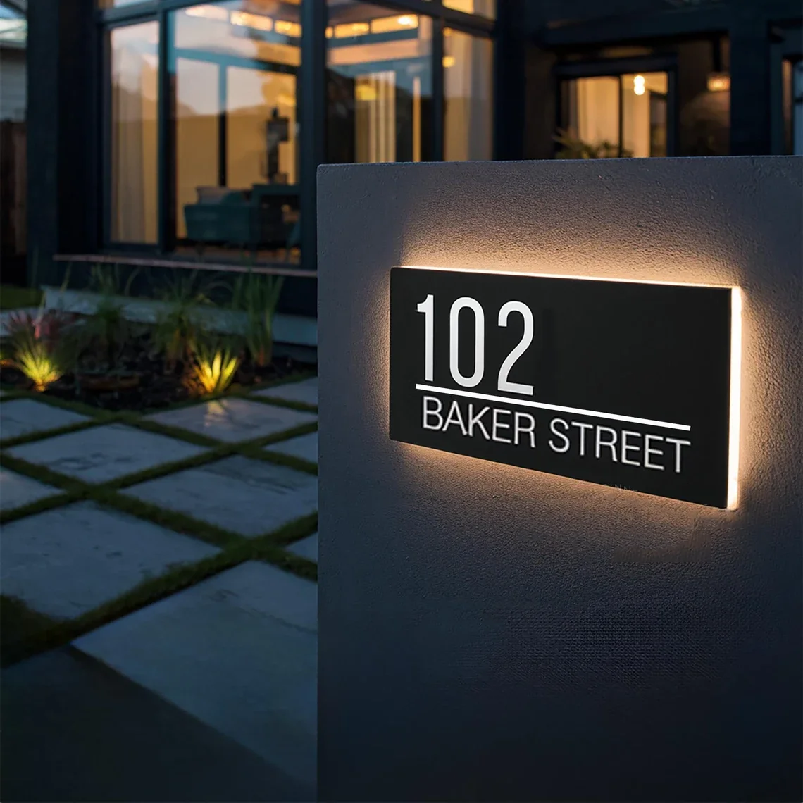 

LED House Numbers, Illuminated Address Number Sign, Custom LED Lighted Address Plaque, Modern House Number Address Sign