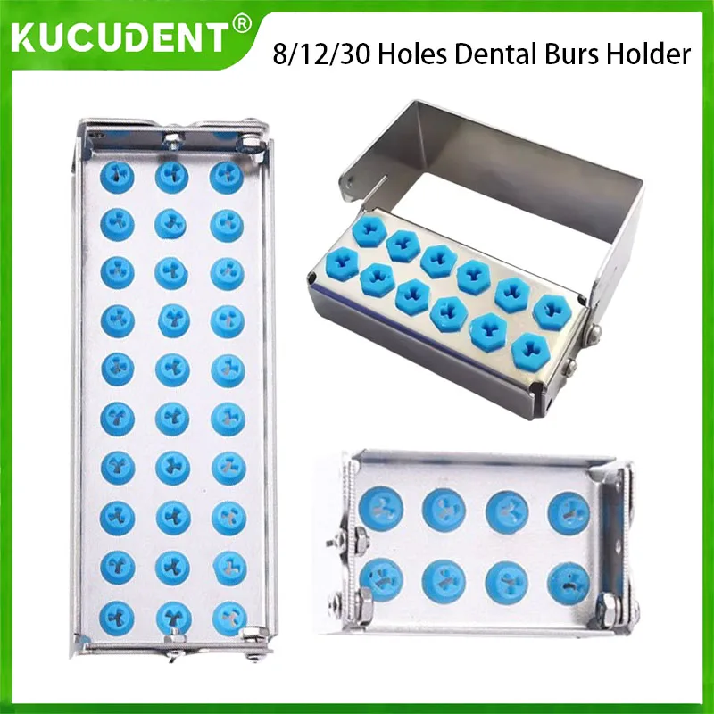 

8/12/30 Holes Dental Bur Holder Scaler Tips Holder Implant Drills Organizer Autoclave Sterilizer Case Endo File Disinfection Box