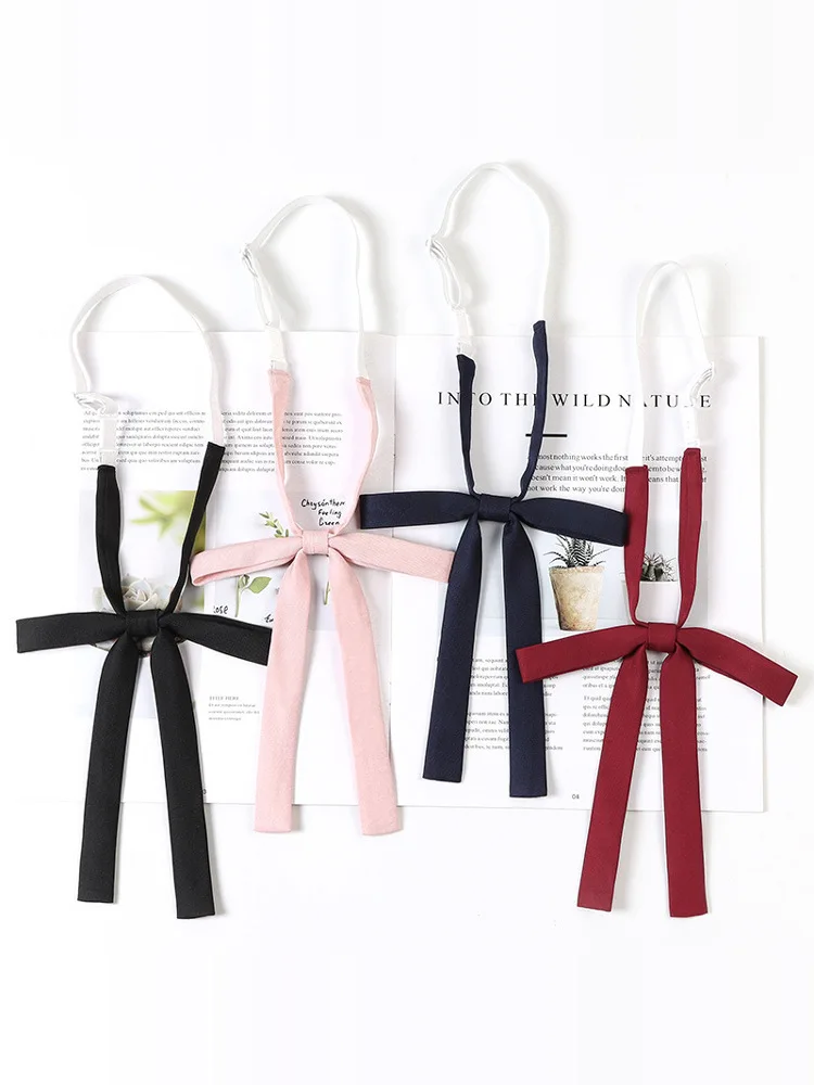 gravata-borboleta-feminina-de-cor-lisa-com-laco-longo-para-uniforme-escolar-estilo-colegial-coreano-preppy