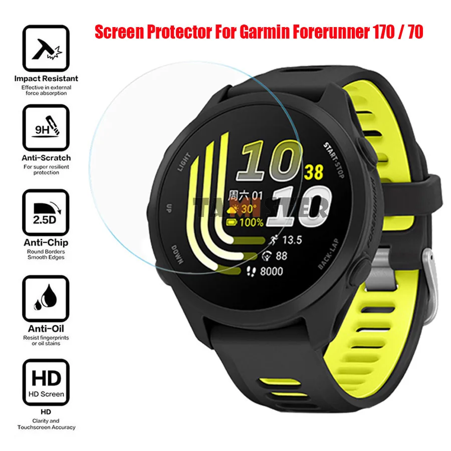 9H gehärtetes Glas Schutzfolie für Garmin Forerunner 170 Music Displayschutzfolie für Forerunner 70 Smart Watch Cover Zubehör
