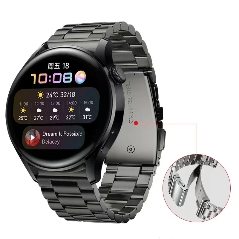 22mm/20mm Titanium alloy strap For Samsung Galaxy watch 3 Gear S3 Huawei watch GT2 Stainless steel bracelet band for Amazfit GTR