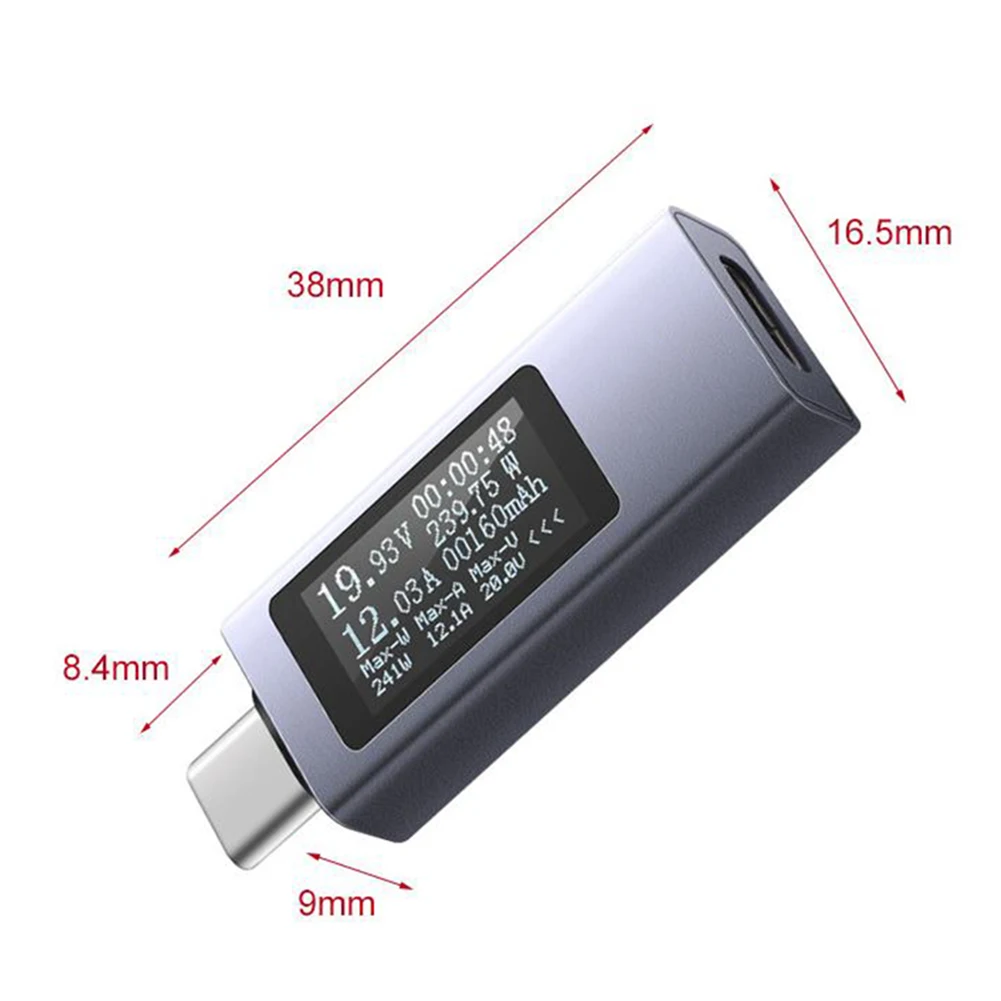 USB C Power Meter 430V 012A with Dual Display Modes for Enhanced User Experience in Voltage and Current Testing