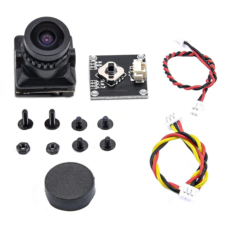 FPV Camera HD 1500TVL 2.1MM Wide Angle With OSD Adjustment Board For FPV RC Racing Drone Replacement Parts Accessories ,Black