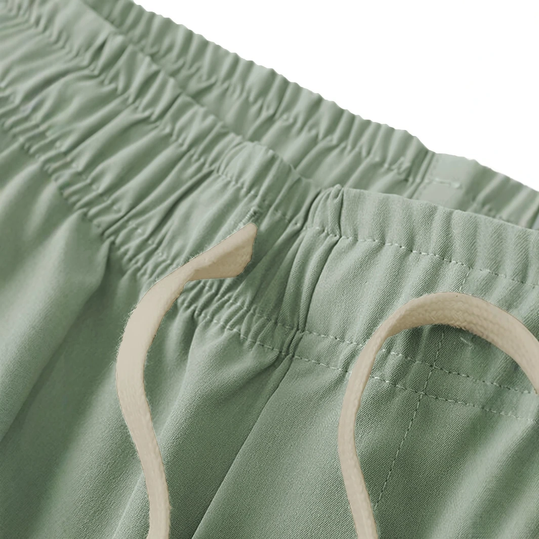 Pantalones cortos casuales de verano para hombre con bolsillos: negro, cintura elástica, cordón, poliéster, diseño de dos capas, ligero y transpirable