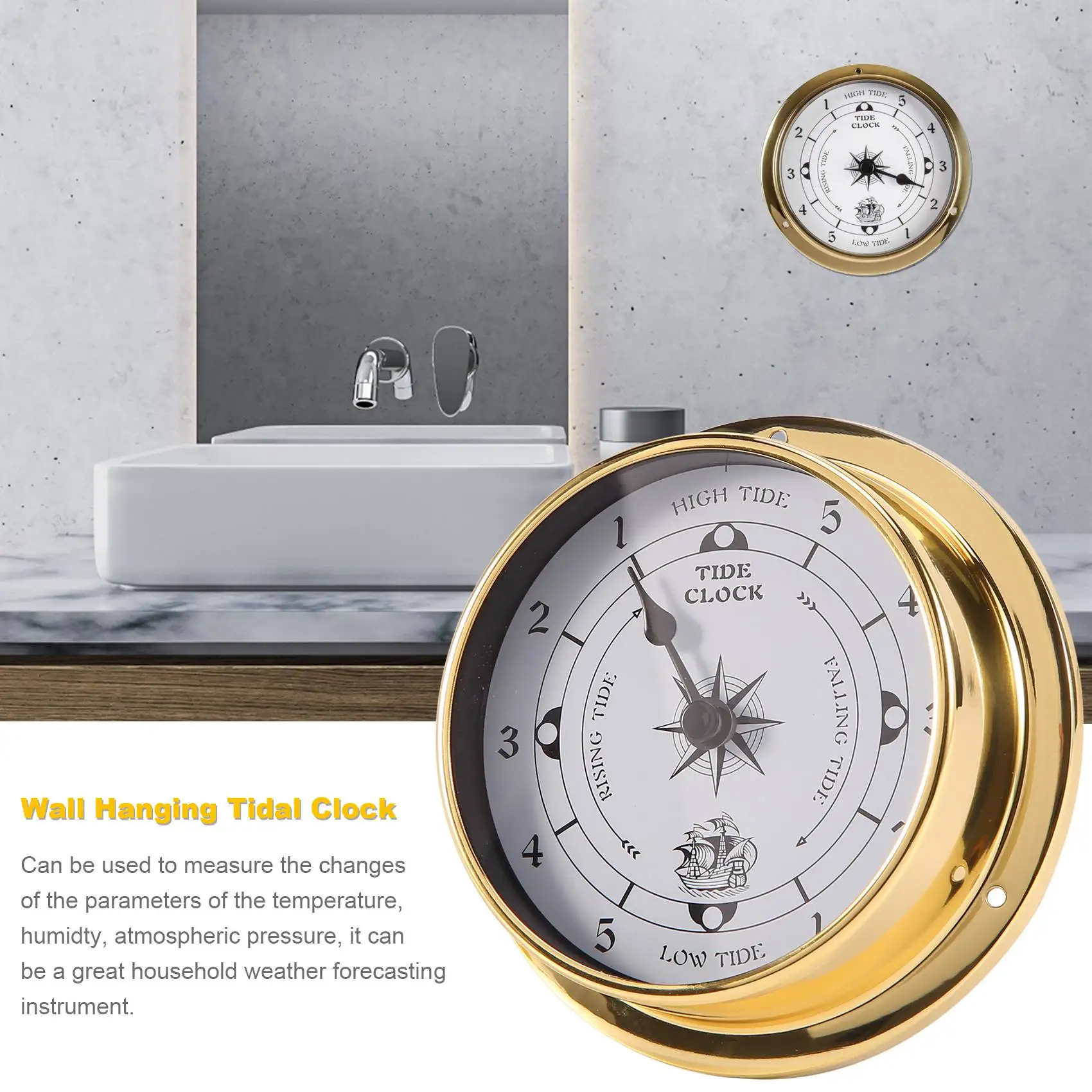 AF93-جهاز اختبار مثبت على الحائط من النحاس البحرية لمحطة الطقس، قارب معلق على الحائط باستخدام