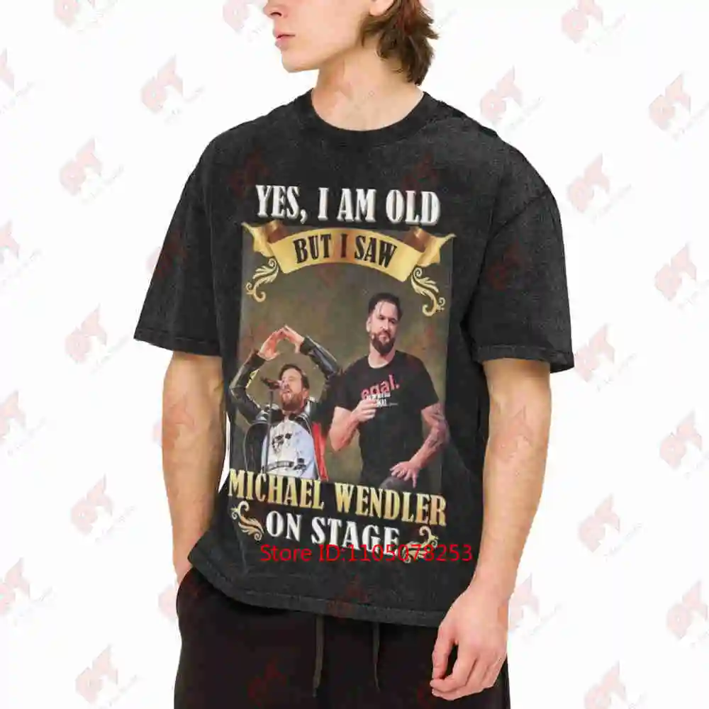 Michael Wendler German Lyrics Stage Print Cult Vintage Washed Tee Pure Cotton T-Shirt