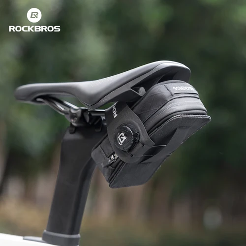 ROCKBROS-Bolsa para SILLÍN de bicicleta, bolsa trasera de almacenamiento multifuncional, alforja gruesa de poliéster resistente al desgaste, portátil, autoblocante