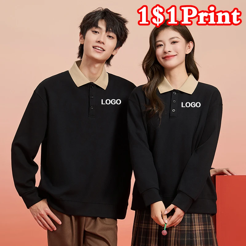 سترة بغطاء للرأس بياقة جديدة وشعار مطبوع مخصص لكل من الرجال والنساء بأكمام طويلة وملابس العمل ومطرزة بالقميص الثقافي