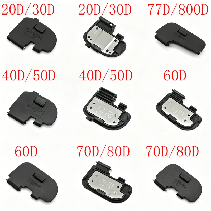 Nova Tampa da Bateria para Câmeras Canon EOS 20D 30D 40D 50D 60D 70D 80D 77D 800D - Peça de Reposição para Reparo da Tampa Traseira da Bateria