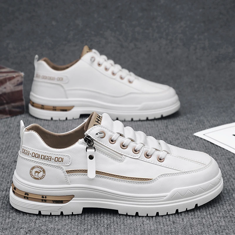 

Men's Low-Top Waterproof Shoes Versatile Casual Work Shoes Fashionable Spring Autumn Seasonal Wear Resistant Rubber Sole