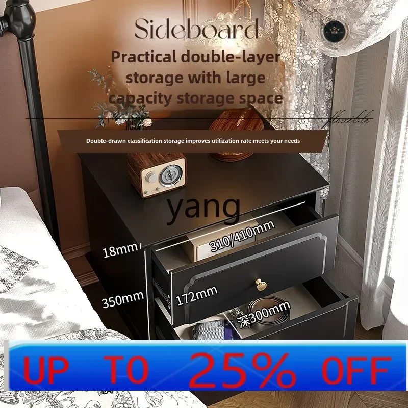 

CX retro bedroom bedside table medium antique black bedside storage premium storage cabinet