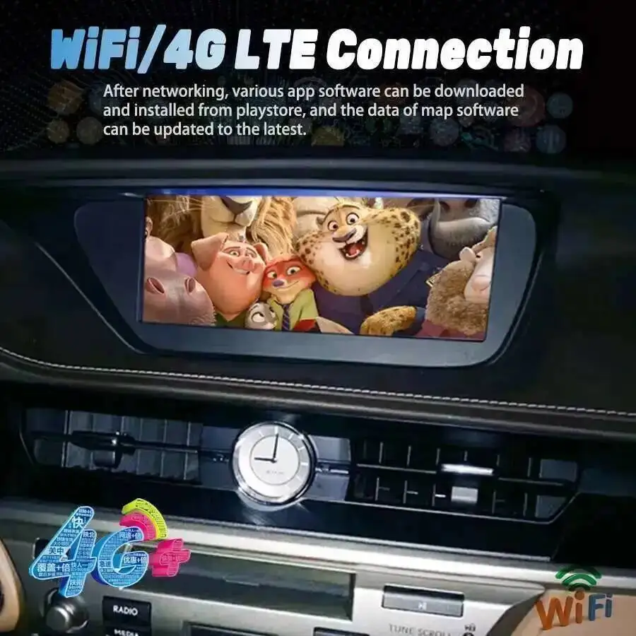 

Для Lexus ES350 ES400 ES250 ES300h 2013-2017 WIFI Android 14 BT DSP 10,25 дюйма CarPlay 1920*720P Автомобильное радио Стерео AHD Qled Экран