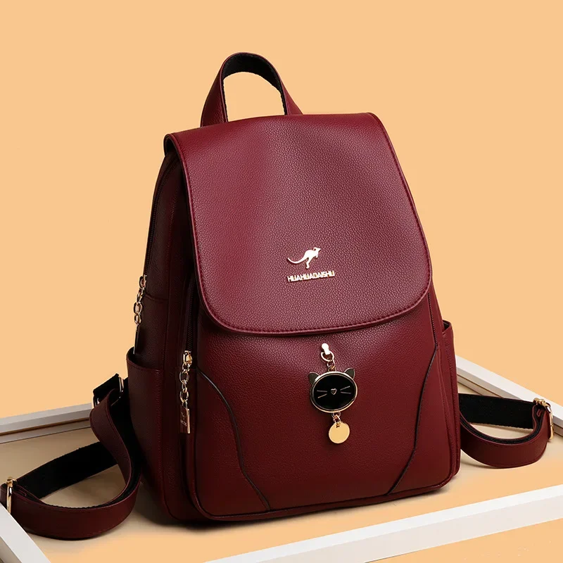 Borsa a tracolla 2024 nuova versione coreana borsa da scuola da donna alla moda zaino alla moda in morbida pelle Dropshipping di un pezzo