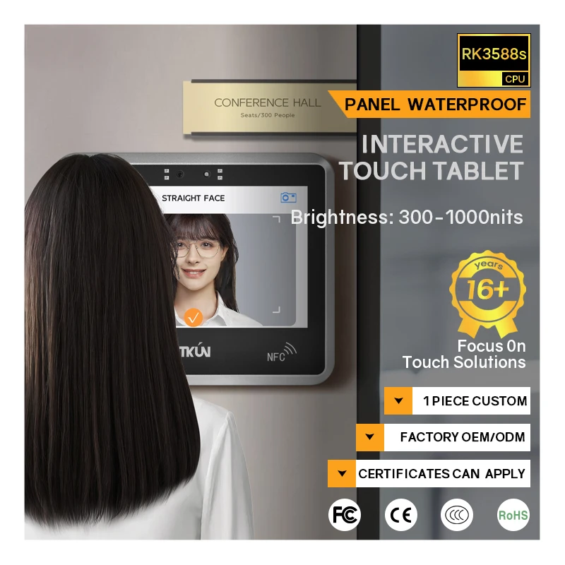 Dual Cam eras NFC RK3588S/4G/32G Android capacitive touch 12 8 inch Tablet panel PC Industrial Touch Screen all-in-one computer