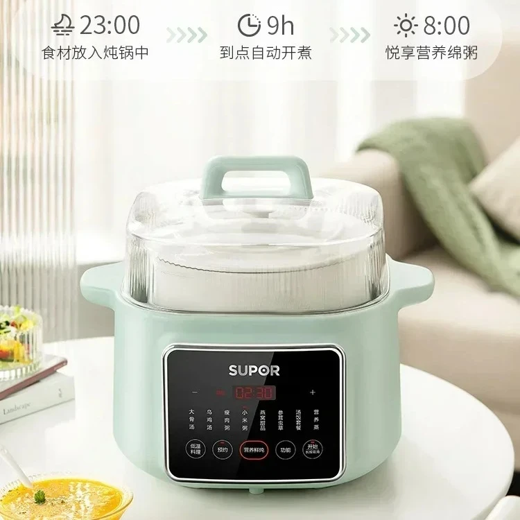Ceramic Electric Stew Pot - Small, Automatic, Ideal For Porridge & Health, With Electric Steaming Function