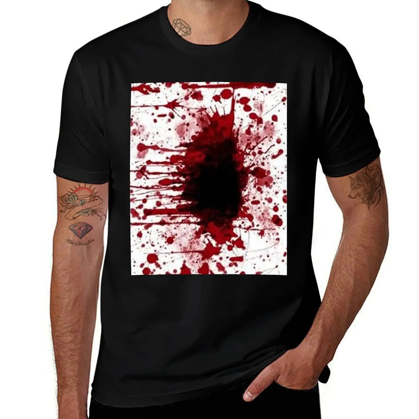 Blood Splatter Apparel T-Shirt Retro Graphic Print T-Shirt