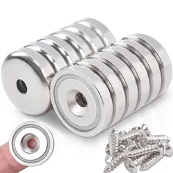 D20MM Neodymium Cup Magnets Strong Rare Earth Magnets, Waterproof Pot Magnet with Countersunk for Tool Room,Science,Craft,Office