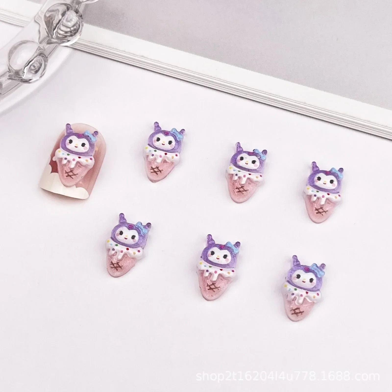 50 Stuks Hars 8*12mm Kawaii Mini cartoon animal ice cream accessori per unghie Art Haarspeld accessori Plakboek fai da te Ambachten