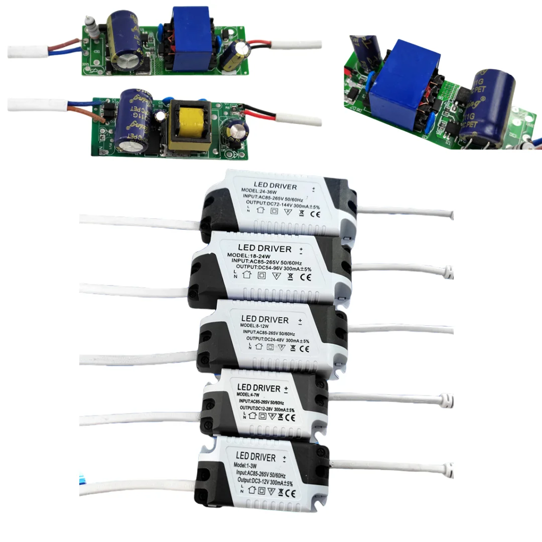 10Pcs LED Driver 8-18W/ 8-24W/ 24-36W Lighting Transformer Power Supply Adapter for Led Lamps Strip AC85-265V Panel Lamp Driver