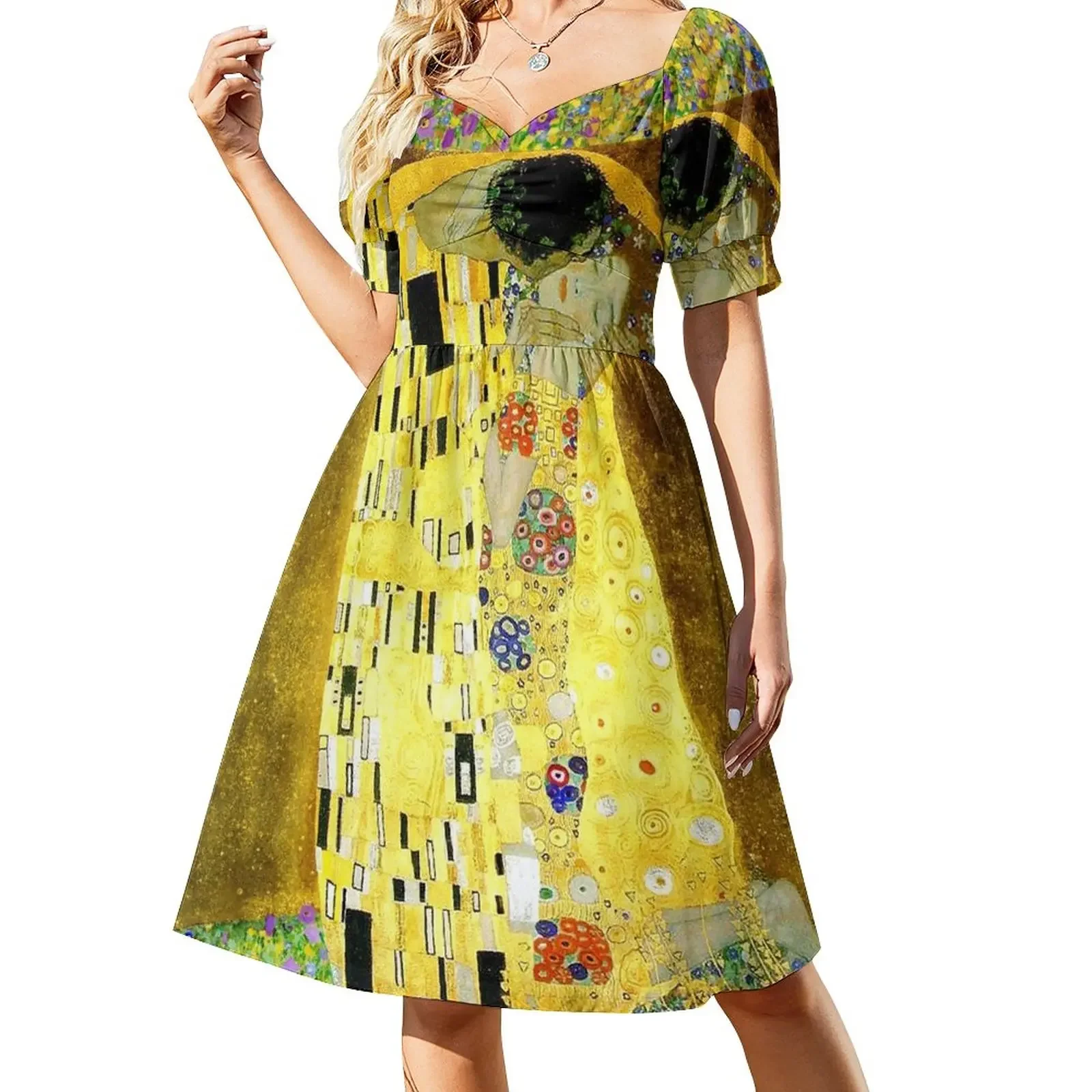 

The Kiss - Gustav Klimt Short-Sleeved Dress Long dresses party dress women elegant luxury summer women's dress 2025