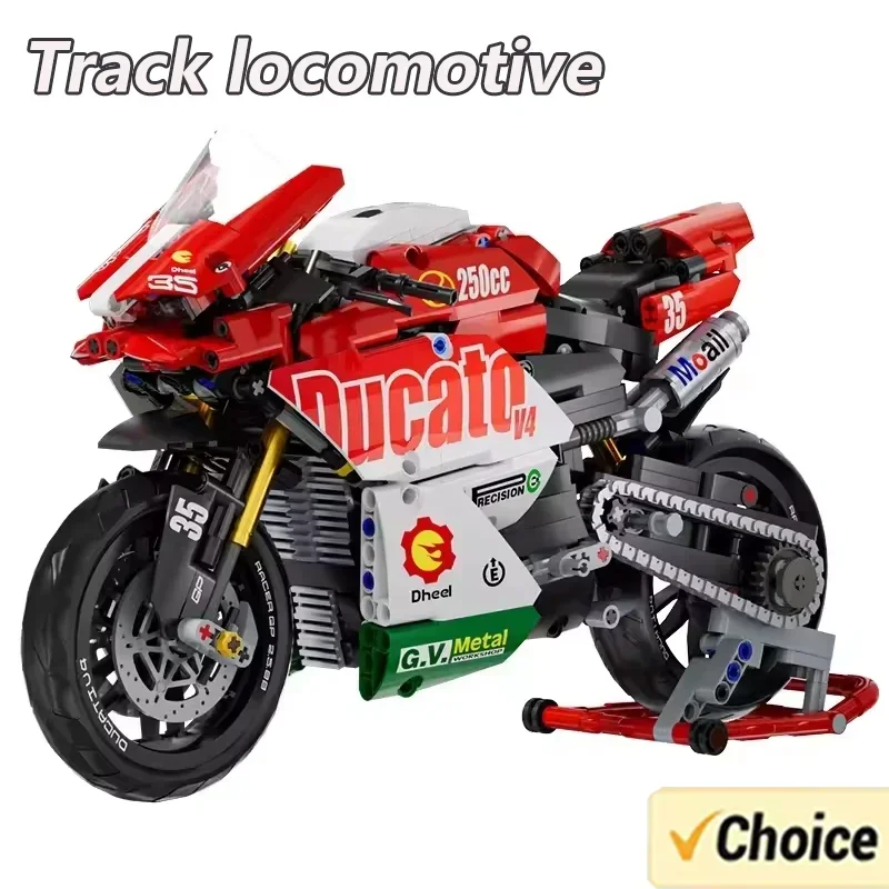 800+PCS Motorcycle Building Blocks Set Super Motorbike 1:10 Model Kit Technical Racing Kid Assembled Toy Gift For Boys And Girls