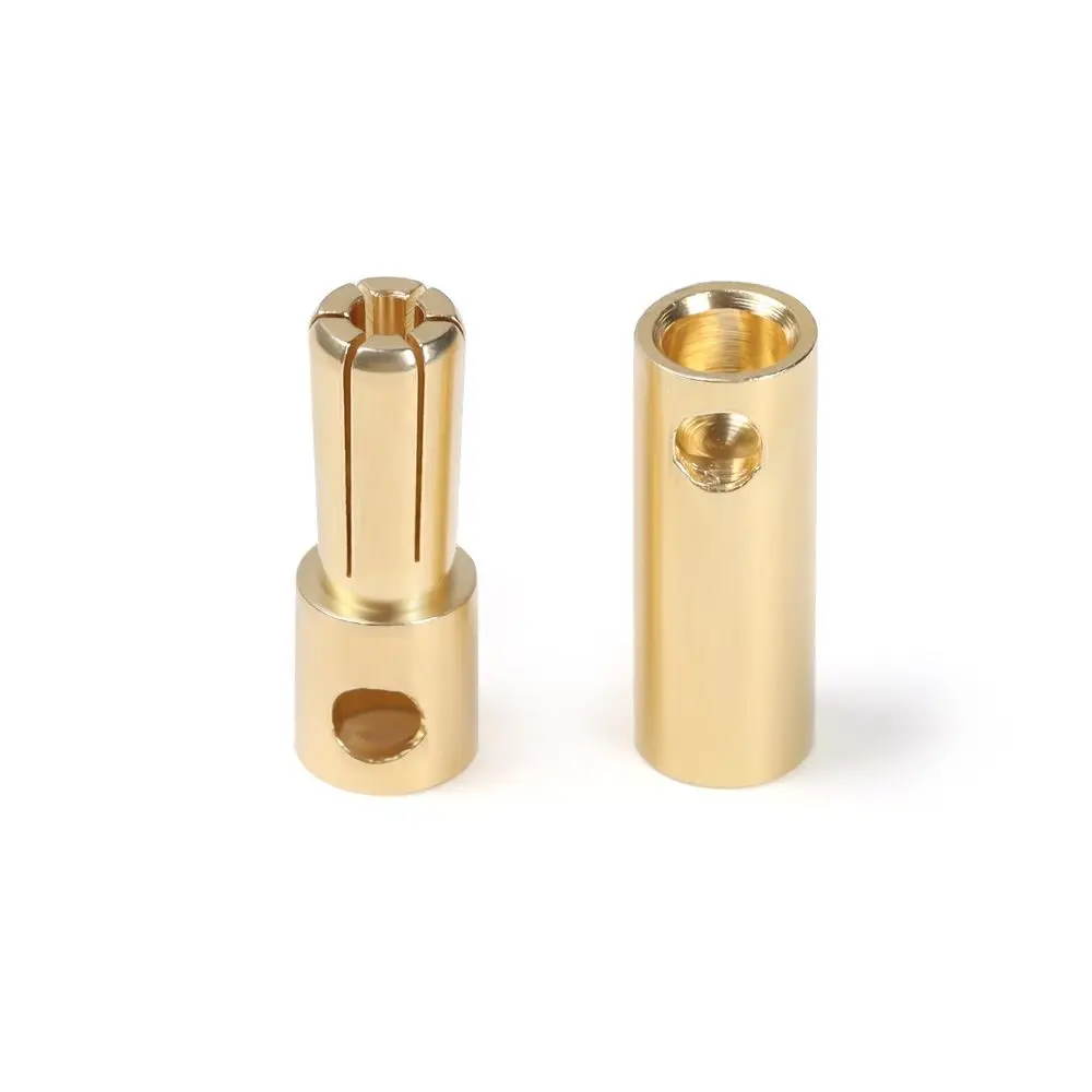 10Pairs 2/3/3.5/4/5/5.5mm Gold-plated Voice Box Trumpet High Current Bullet Banana Plug Male Female Plugs RC Battery Connector