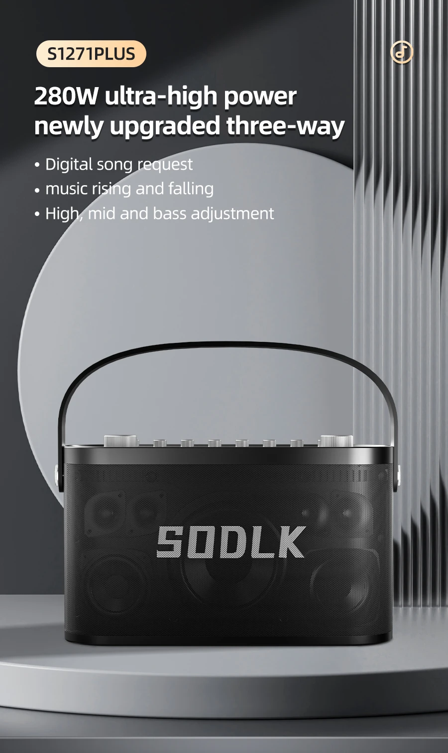 Sodlk S1271 PLUS 280w Sistema de sons Áudio sem fio Microfone Bluetooth Alto-falantes de karaokê