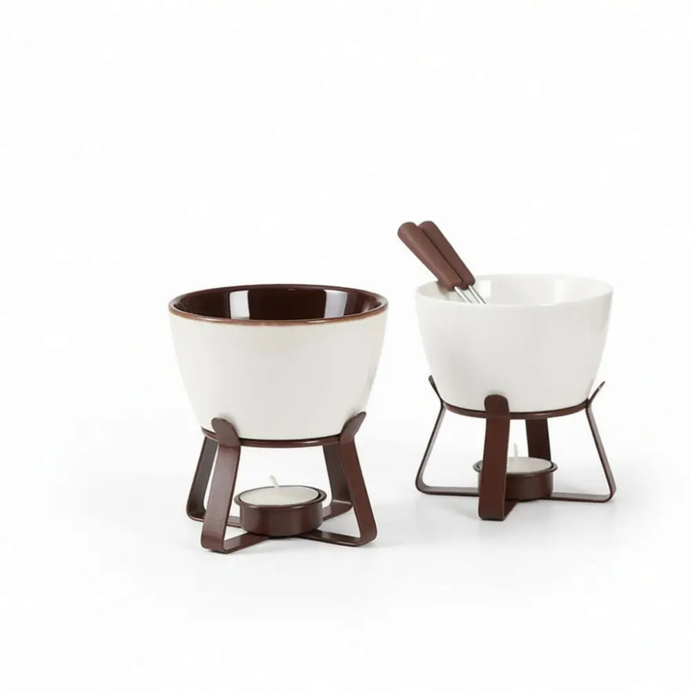 Nordic Ceramic Melting Pot For Fondue Cheese Chocolate Butter Tableware Kitchen Gadget Heater Dessert Cookware