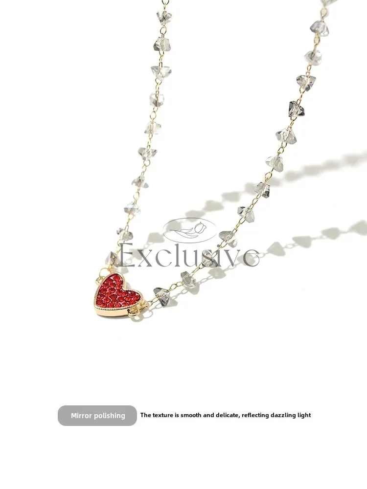 Beating Heart Necklace Women's Collarbone Chain Fashion Neckband Short Love