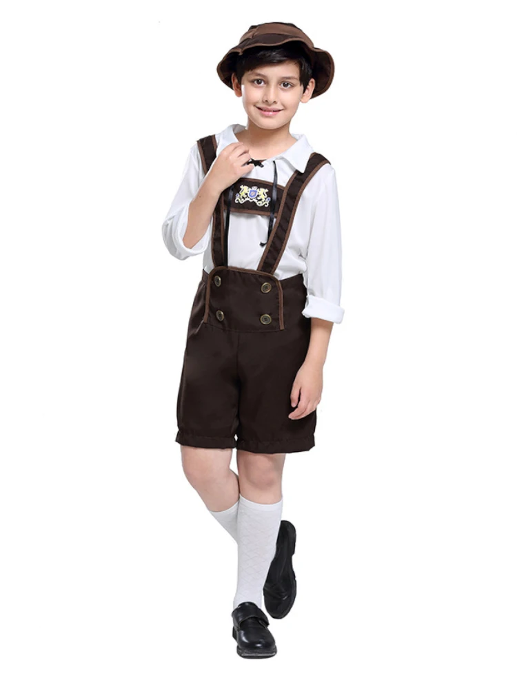 Deutsches Oktoberfest Niños Lederhosen Kostüm Bayerisches Oktoberfest Bier Niño Cosplay Karneval Halloween Party Kostüm – Detail 2
