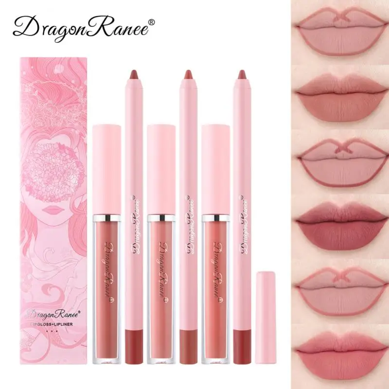 1/3/5SETS Lip Liner Not Fade Matte Color Lipstick Makeup Lip Glaze Sweatproof Texture Is Fine Modified Lip Liner Set