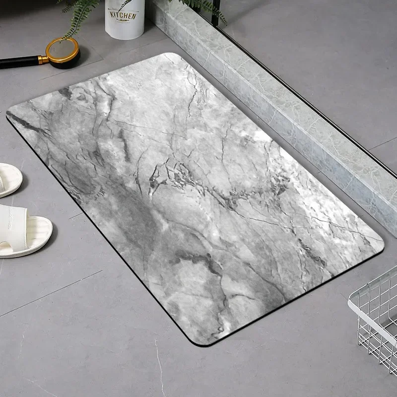 Light Luxury Marble Diatom Mud Water-absorbing Quick-drying Floor Mat Non-slip and Dirt-resistant At The Bathroom Door