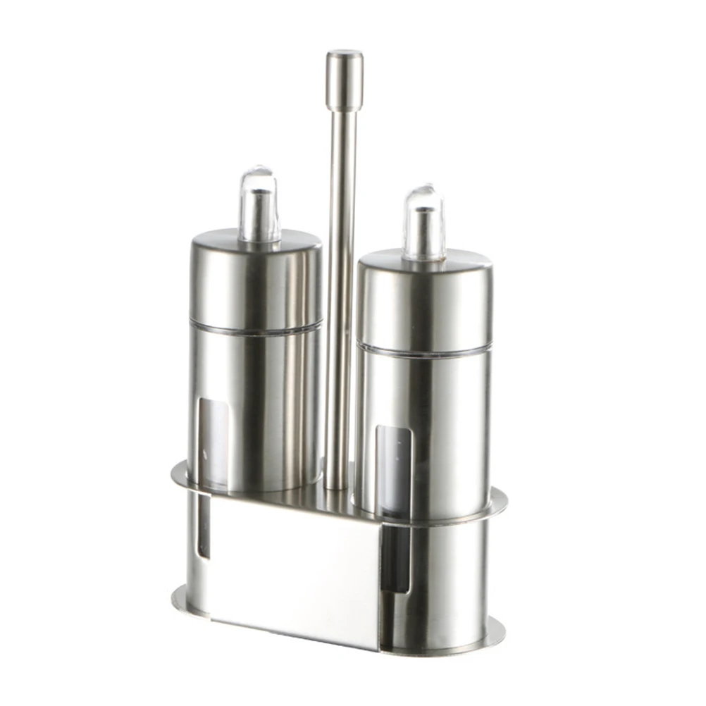 

Sauce Cruet Set Stainless Steel Acrylic Long Neck Kitchen Gadgets Seasoning Containers Oil Vinegar Dispenser Soy Bottle Rack