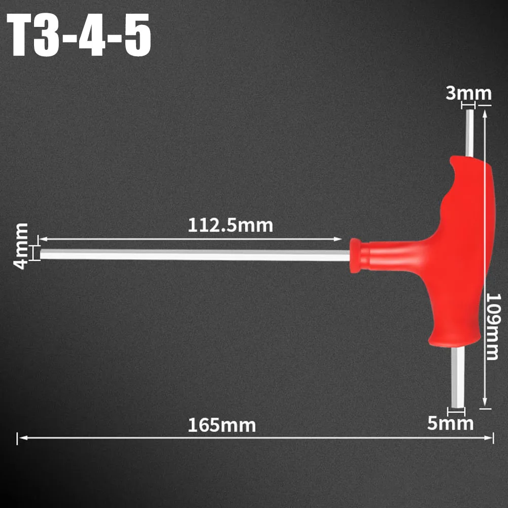 T-Shaped Hexagonal Wrench Screwdriver Plastic Handle Flat Head Plum Head Wrench Repair Tool Extension Spanner Hand Tools
