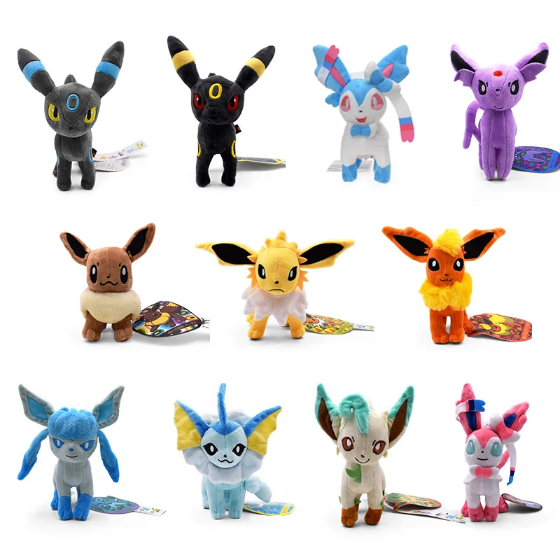 14 Style 15-23CM Standing Eevee Vaporeon Glaceon Umbreon Flareon Jolteon Espeon Leafeon Sylveon Animal Quality Anime Toy