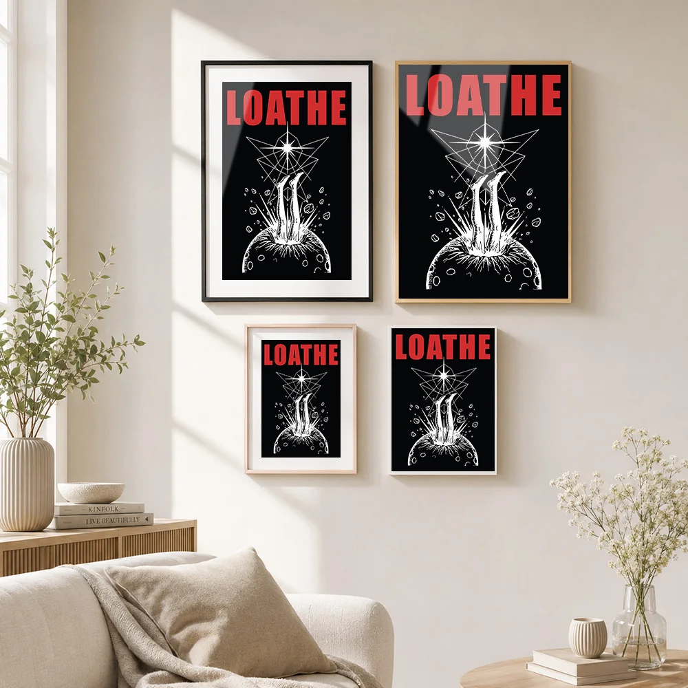 Loathe Band Logo With Falling Figure Framed Metal Poster Personalized Photo High Contrast Stage Style Wall Art For Living Room view 4