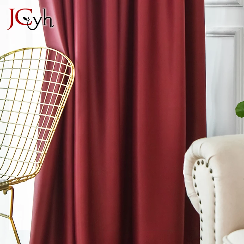 JCYH Short Blackout Curtains for Living Room Bedroom Original Curtain for Kitchen Cortinas Ventanas Rideaux Treatment Home Panel