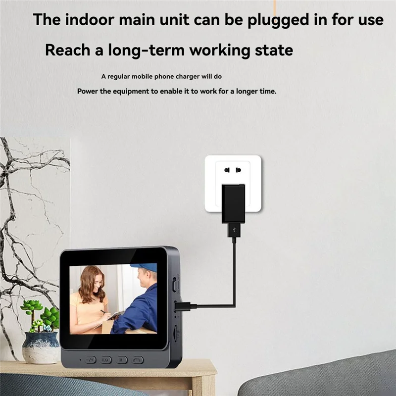 Y50A-4.3" Wireless Video Doorbell With Smart Features, Camera, 2.4G Bluetooth, And Two-Way Intercom