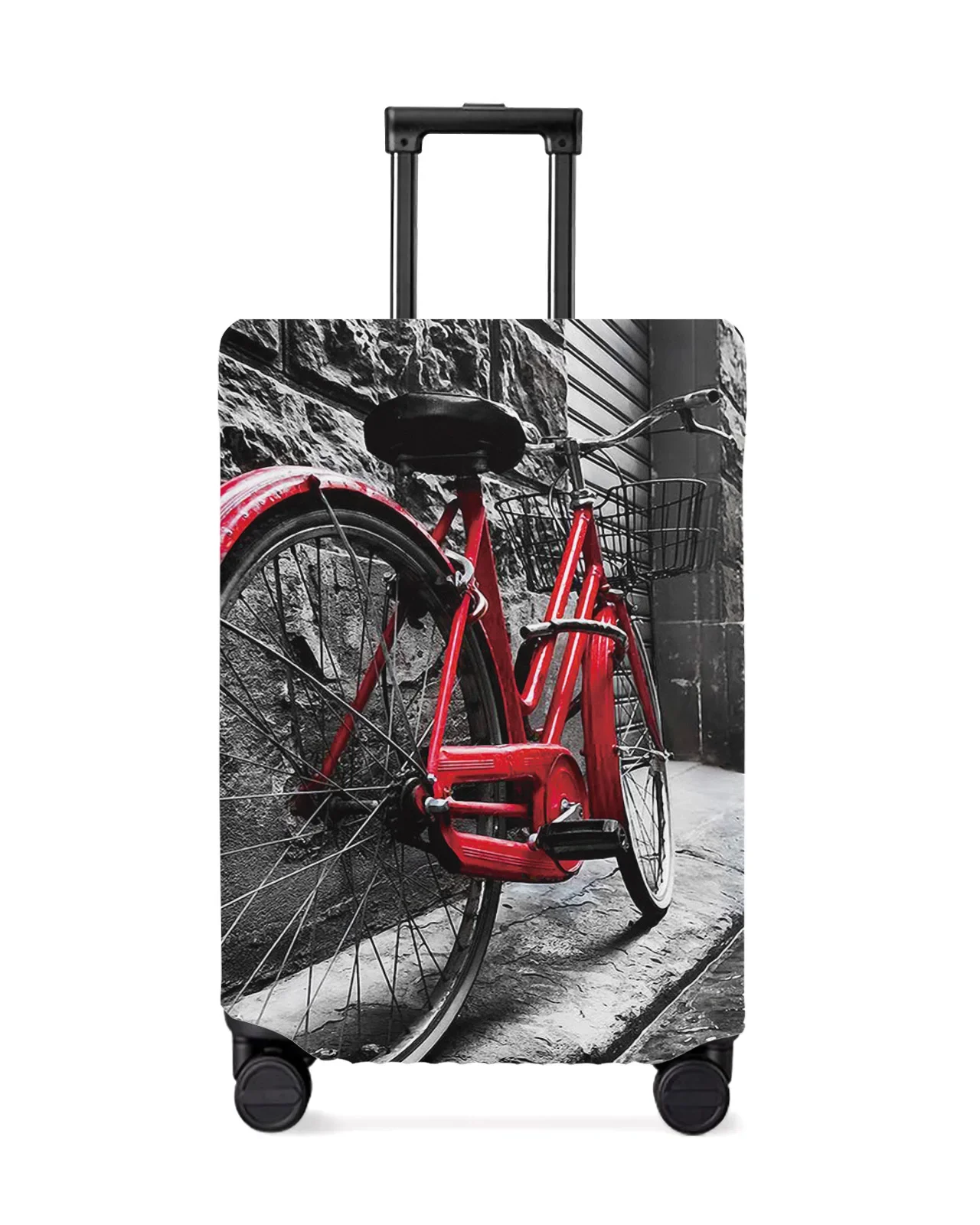 Funda de equipaje para bicicleta roja, cubierta de equipaje de Ciudad Vieja, accesorios de viaje, Maleta elástica antipolvo, funda protectora,