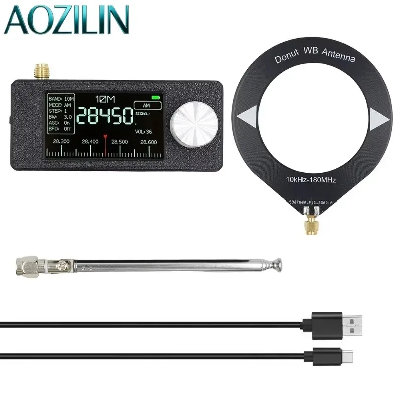 AOZILIN SI4732 Pocket Portable DSP Radio Receiver, 0.5‑108MHz LSB USB AM FM Full‑Band Mini Radio for HAM Amateur Reception Use