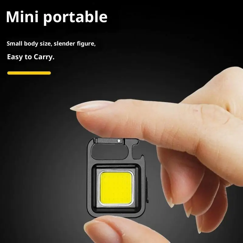 COB LED Light Camping High Power Type-C Rechargeable Flashlights Torch Mini Led Flashlight Searchlight Keychain Work Light