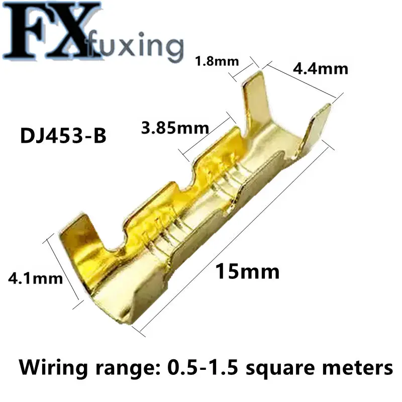 100Pcs DJ453-B Docking Connector Line Pressing Button Quick Connect Terminal Wiring 0.5MM-1.5MM² U-shaped Brass Wire Clip DJ 453