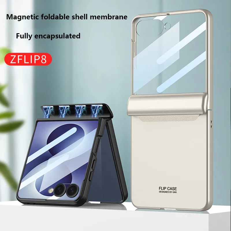 Magnetic Hinge Protection Hard PC Cover For Samsung Galaxy Z Flip 8 Flip8 Flip8 5G Case Shockproof with Small Screen Protector