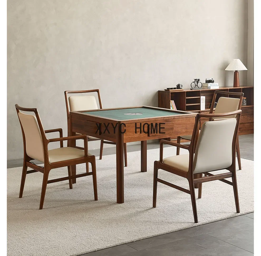 

Mahjong Table Dining Table Dual-Use Solid Wood Home Living Room with Solid Wood Cover