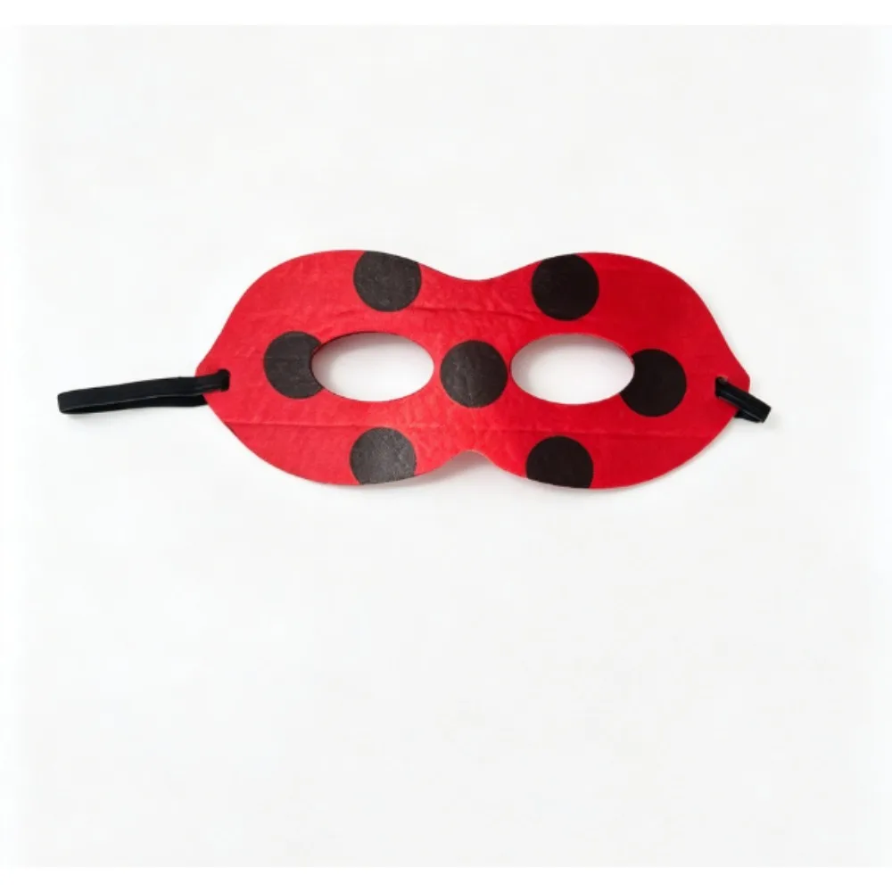 Máscara de Olhos de Feltro Joaninha PESENAR, Máscara de Cosplay com Manchas Vermelhas e Pretas, Perfeita para Halloween, Festa de Aniversário, Miraculous Ladybug Co