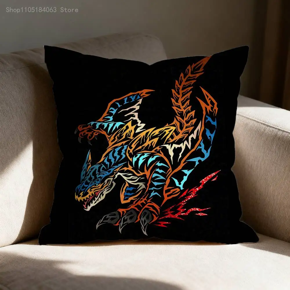Picture 7: Rathalos Nargacuga M-Monster H-Hunter Pillow Case For Sofa Decor Car Office Room Printing Cushion Cover Decoration and Protector