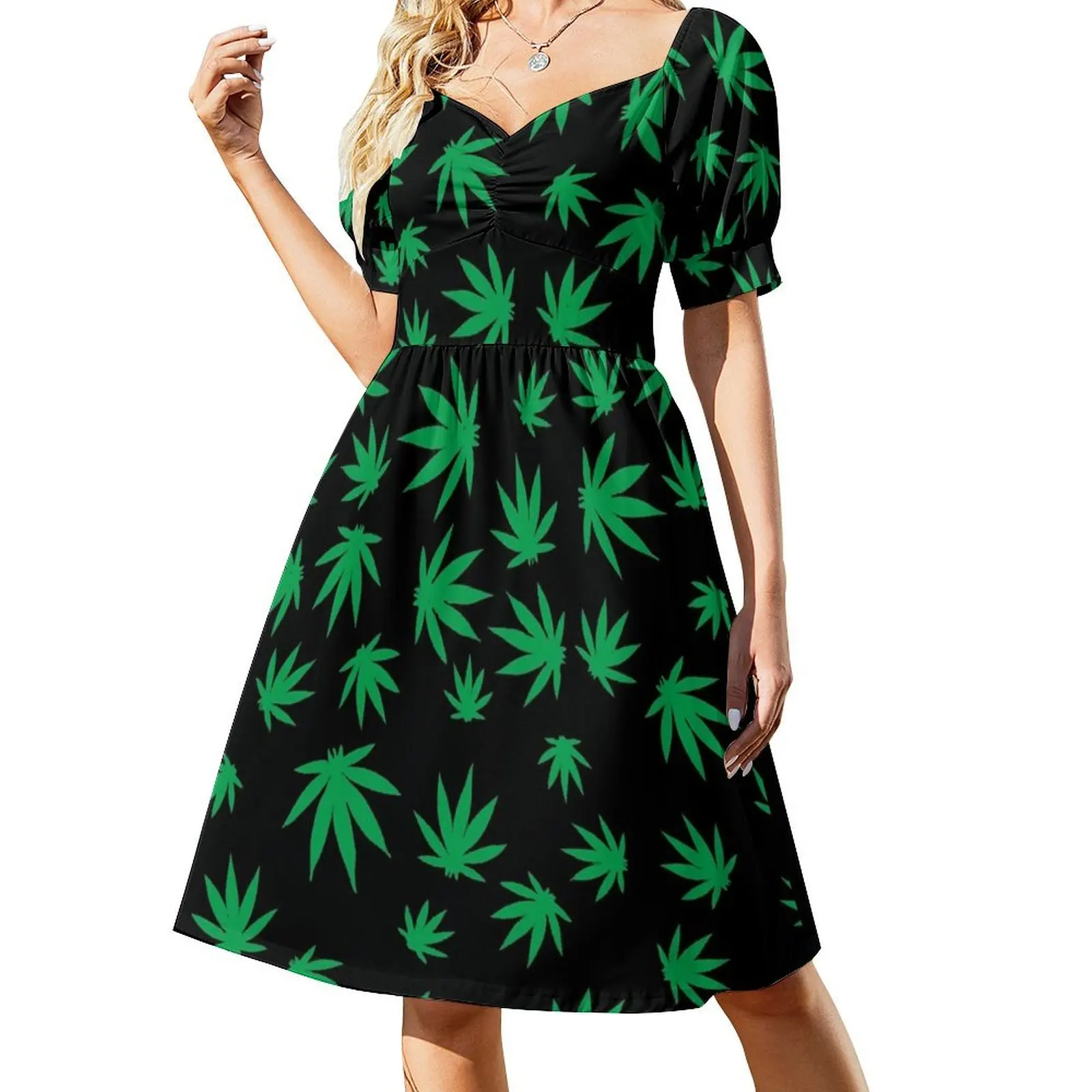 Weed Short Sleeved Dress prom dress 2025 Dance dresses birthday dresses for women dresses for official occasions Dress