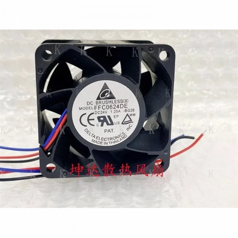 

C for Delta FFC0624DE 6038 DC24V 1.25A 6CM 3-Wire Large Airflow Inverter Cooling Fan