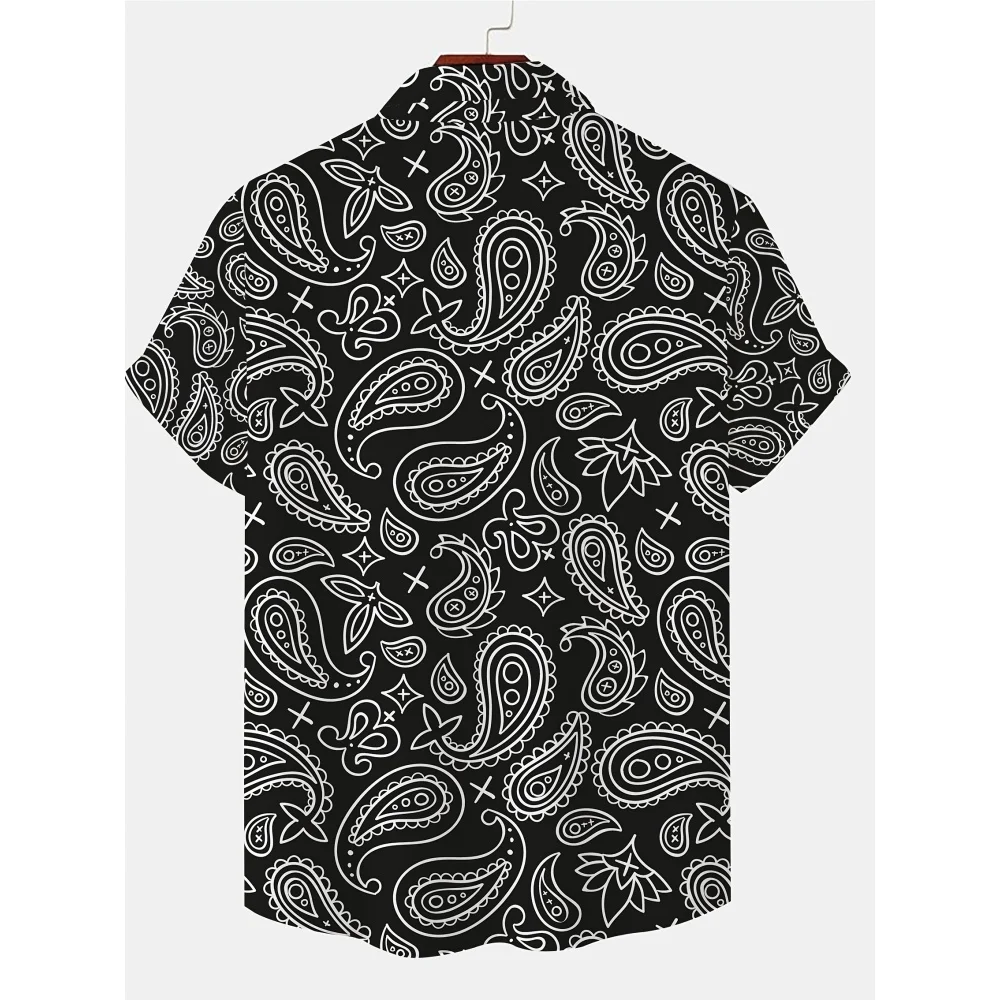 Vintage Trendy Paisley 3D Printed Shirt Summer Lightweight Breathable Men's Short Sleeve Tops Ethnic Style Street Casual Shirt